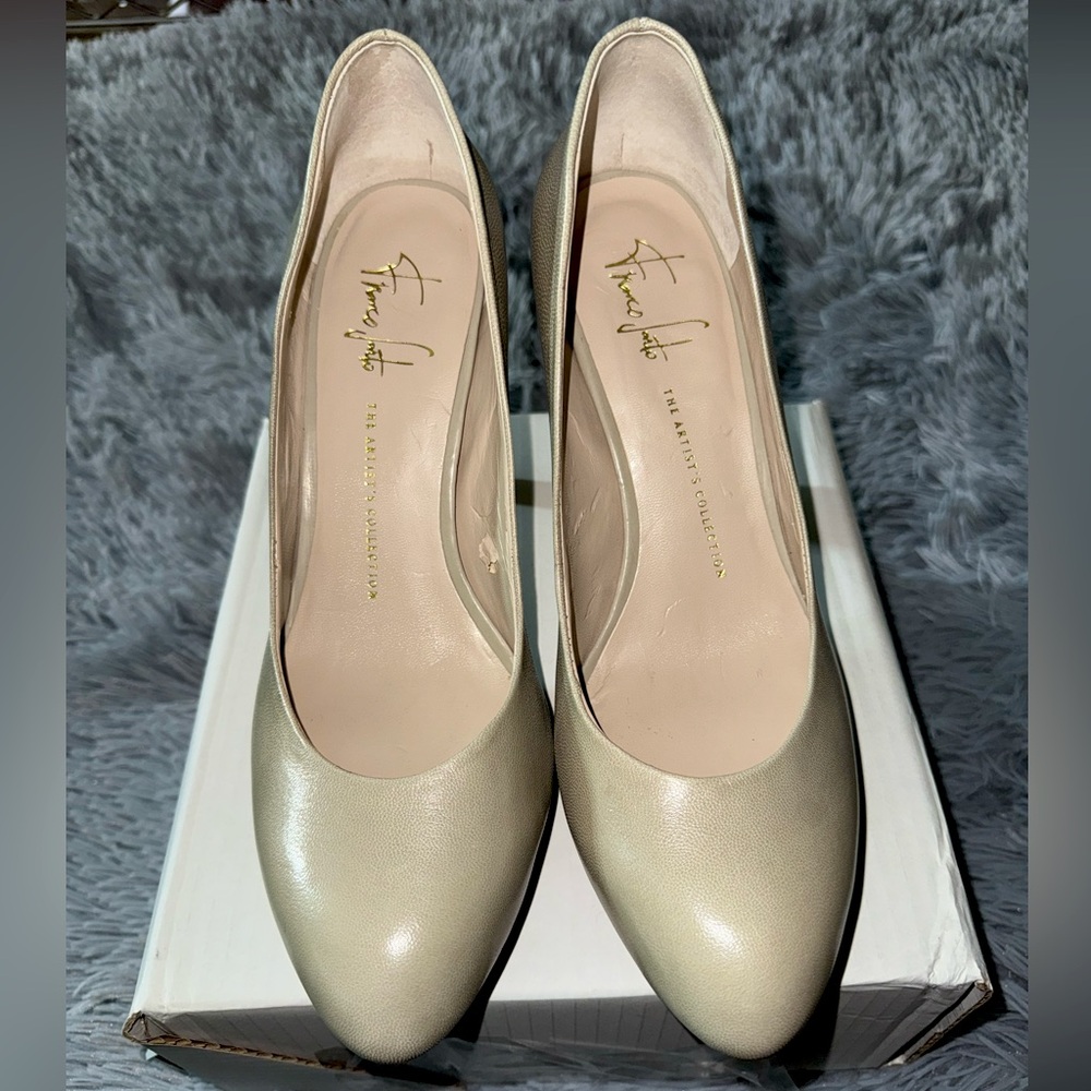 Franco Sarto Gray Pumps - Size 8.5 with 4” Heel and Black Platform